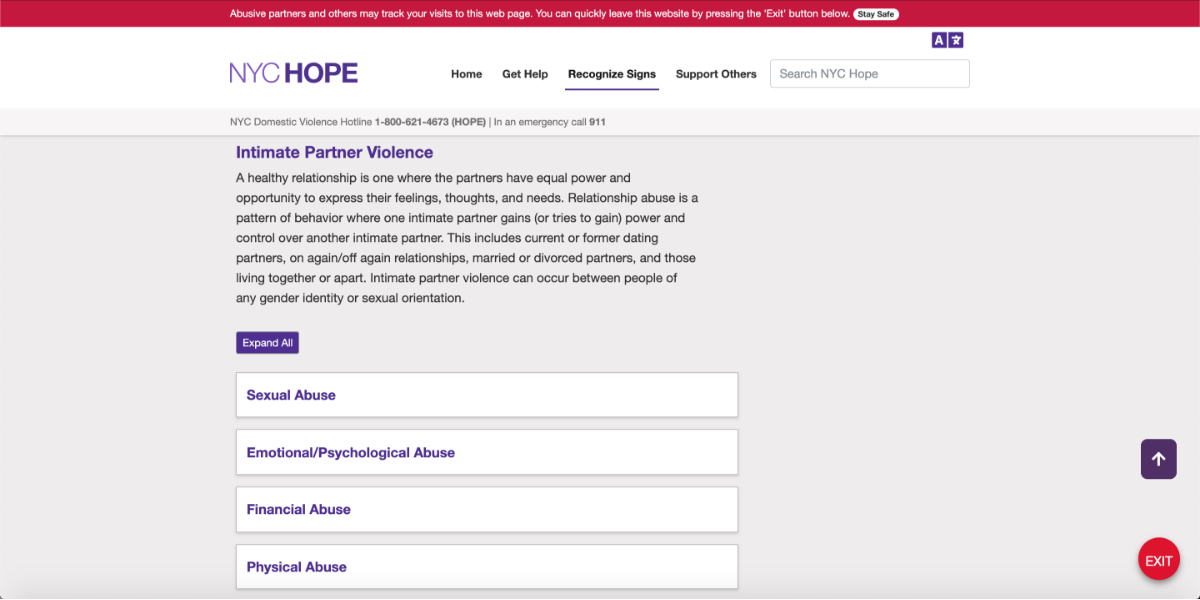 Facts about intimate partner violence